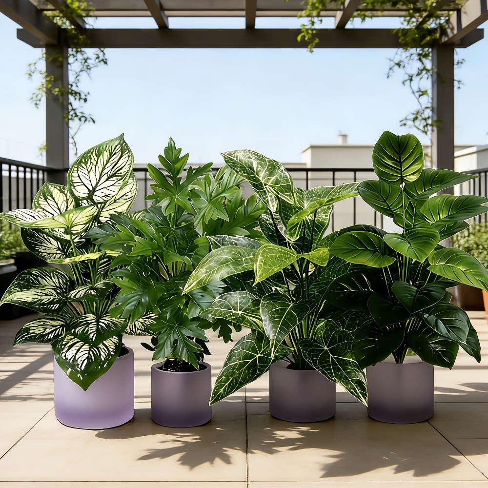 Dracaena Marginata - ต้นไม้ประดิษฐ์ 4 ชิ้น พร้อมใบ 48 ใบ